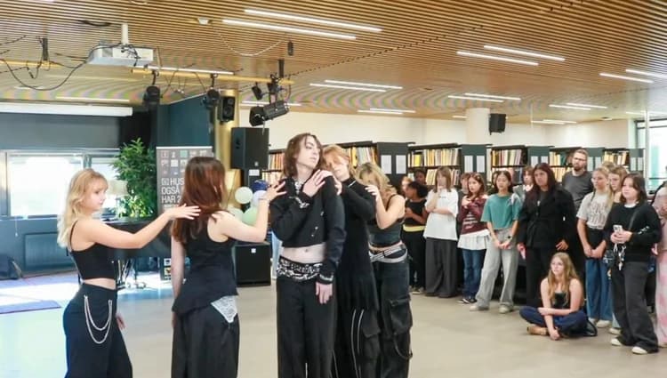 K-pop dancers rehearsing together